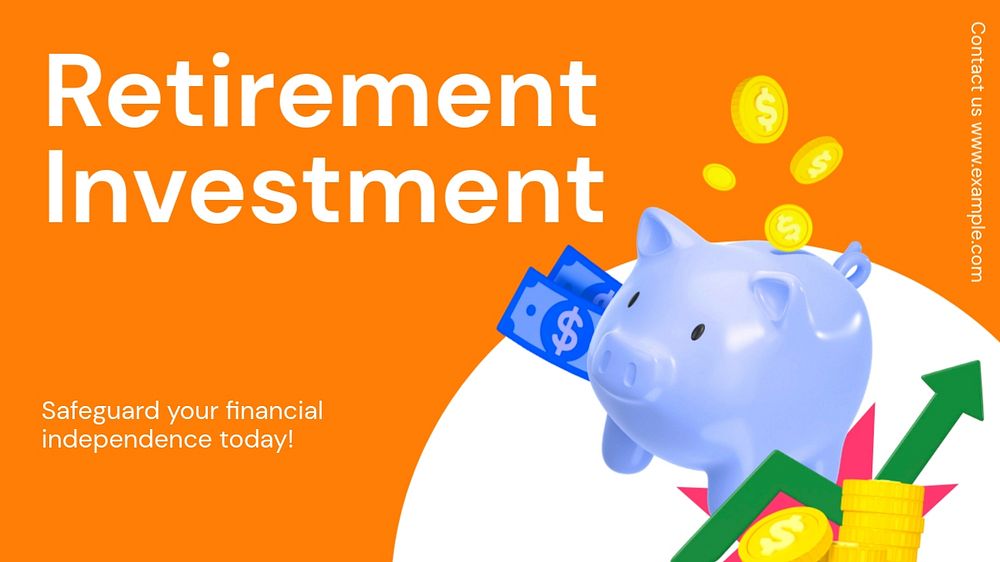 Retirement investment blog banner template, funky editable design