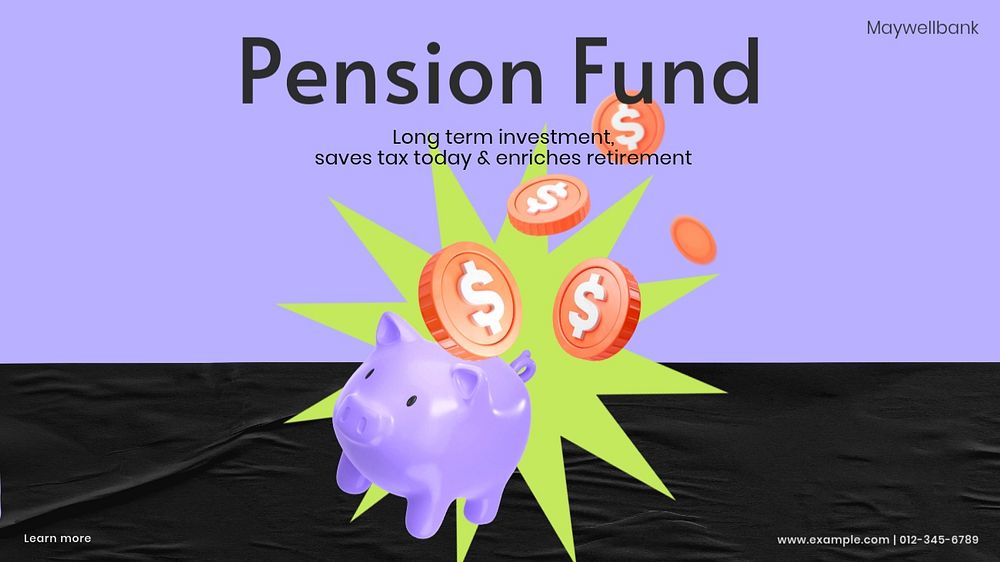 Pension fund blog banner template, customizable design