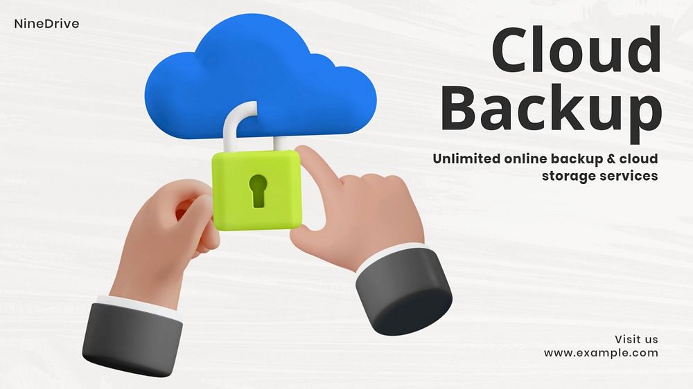 Cloud backup blog banner template, customizable design