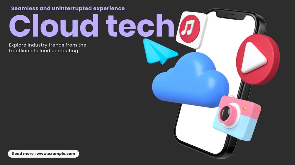 Cloud tech blog banner template, customizable design