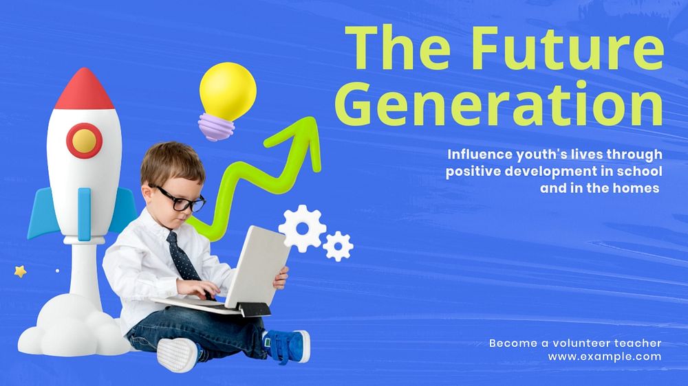 Future generation blog banner template, customizable design