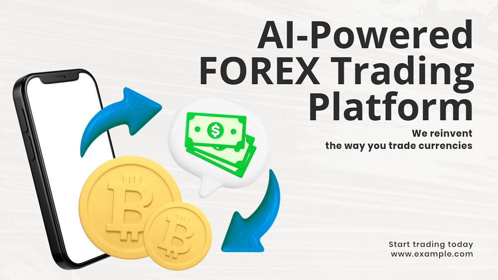 Forex trading ads blog banner template, customizable design
