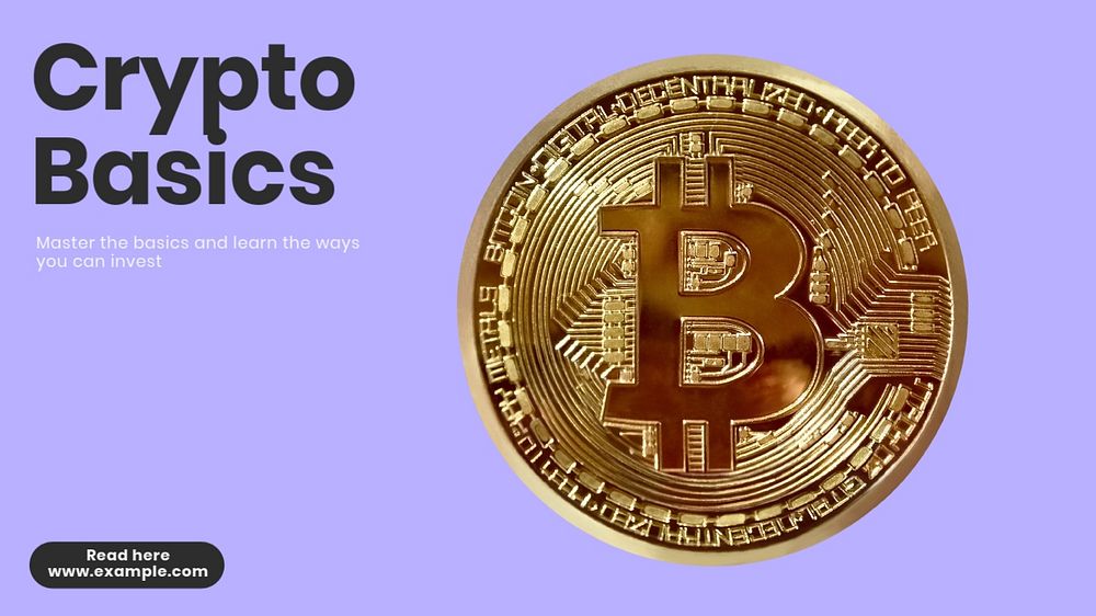 Crypto basics blog banner template, customizable design