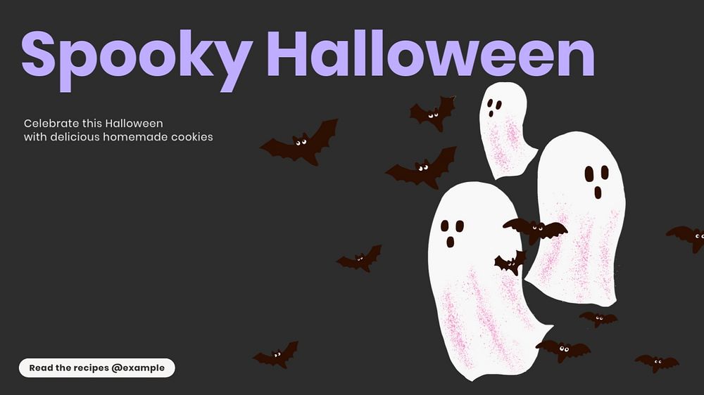 Spooky cookie recipes blog banner template, customizable design