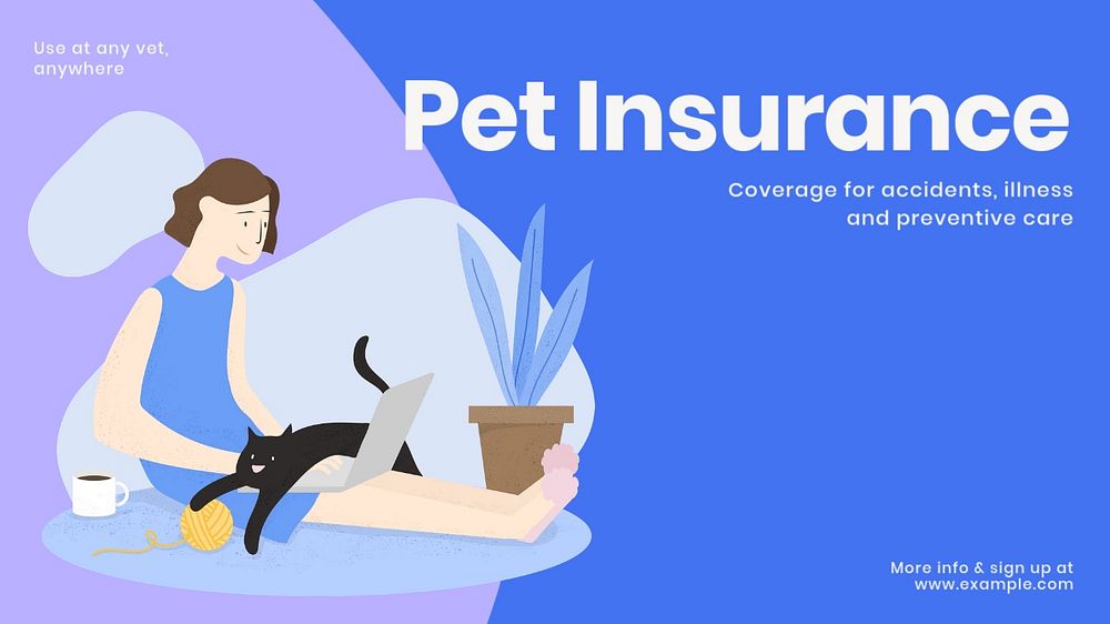 Pet insurance blog banner template, customizable design