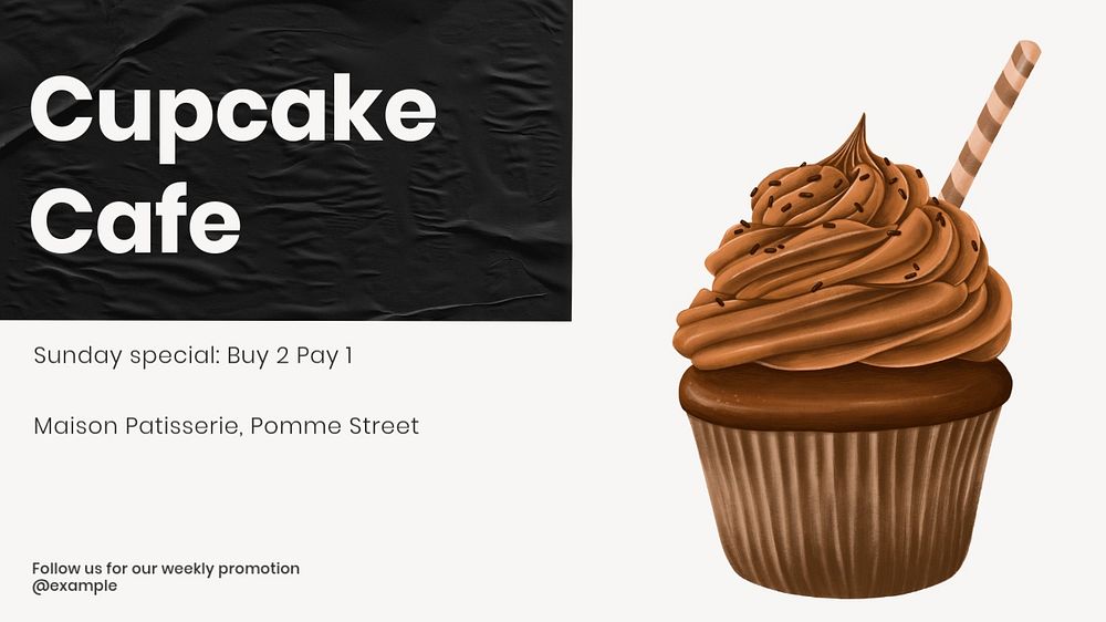 Bakery promotion blog banner template, customizable design