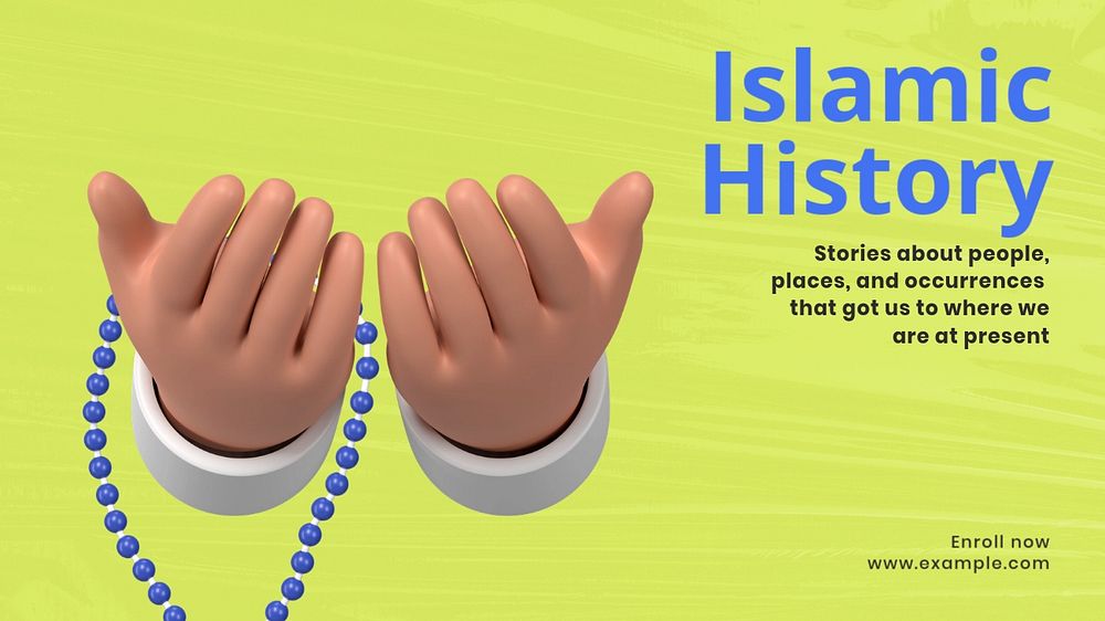 Islamic history blog banner template, customizable design