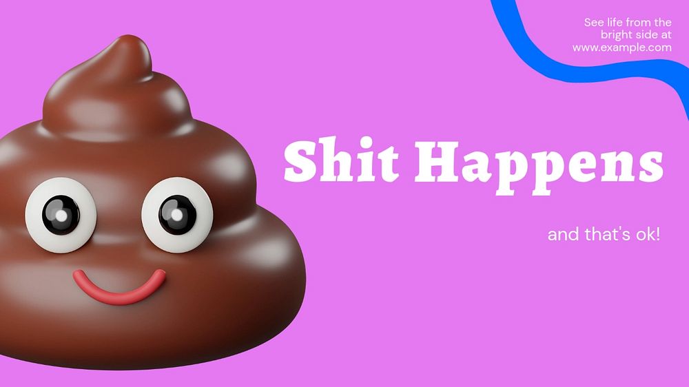 Shit happens blog banner template, funky editable design