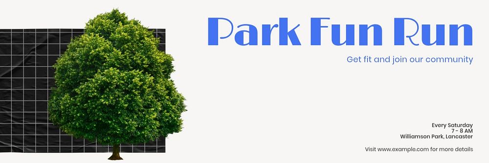 Park fun run email header template, editable text and design