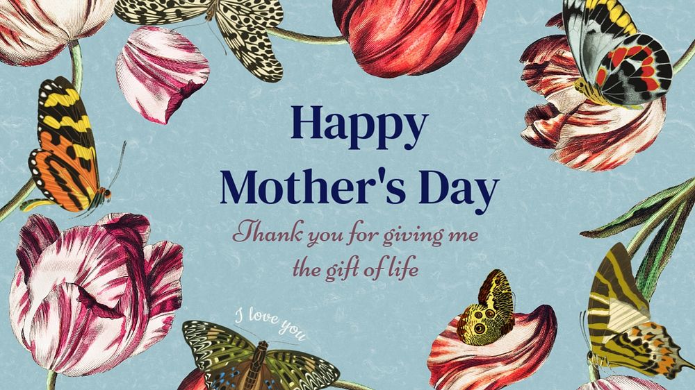 Mother's day blog banner template, editable E.A. Séguy’s famous artwork, remixed by rawpixel