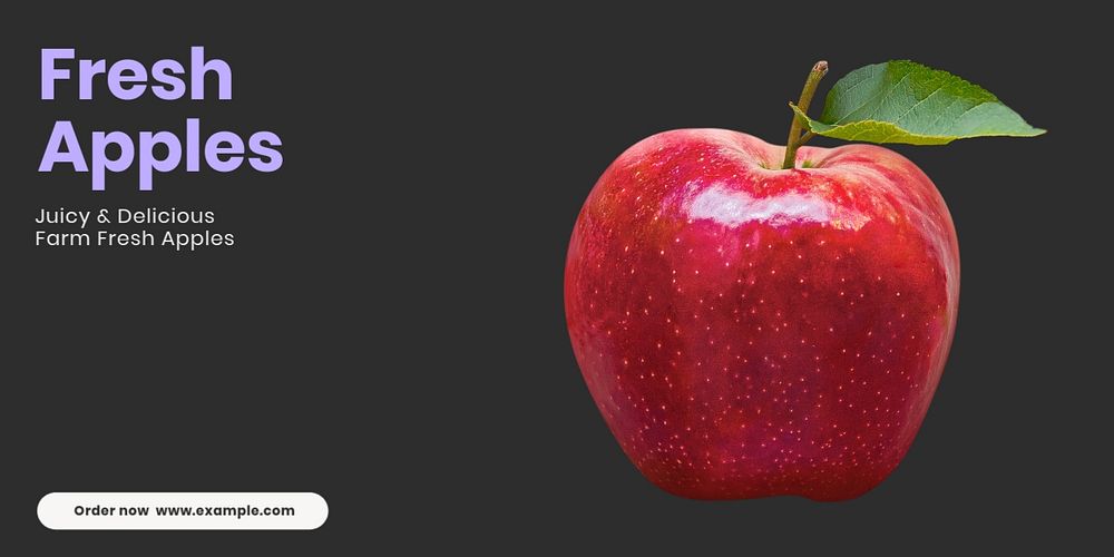 Red apples recipes Twitter ad template, editable design