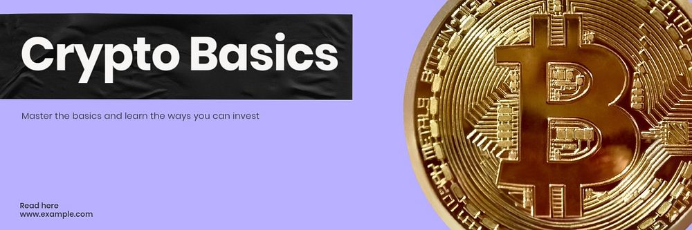 Crypto basics email header template, editable text and design