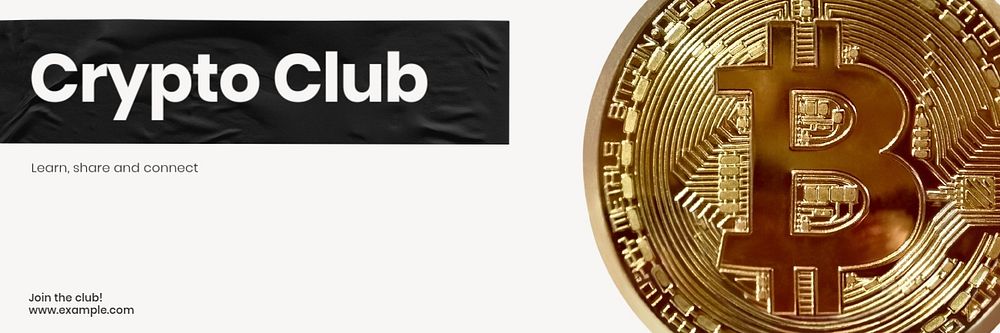 Crypto Club email header template, editable text and design