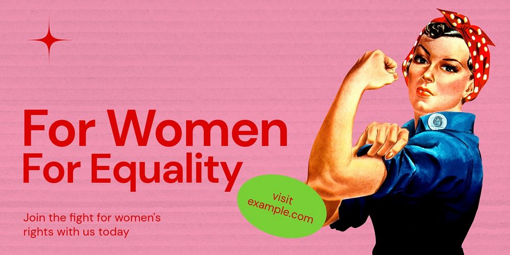 Equality for women Twitter ad template, editable text & design