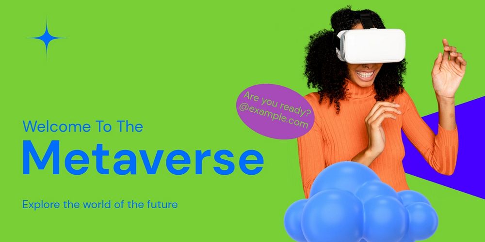 Metaverse Twitter ad template, editable text & design