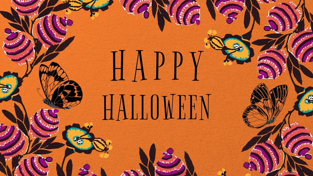 Happy Halloween blog banner template, editable E.A. Séguy’s famous artwork, remixed by rawpixel