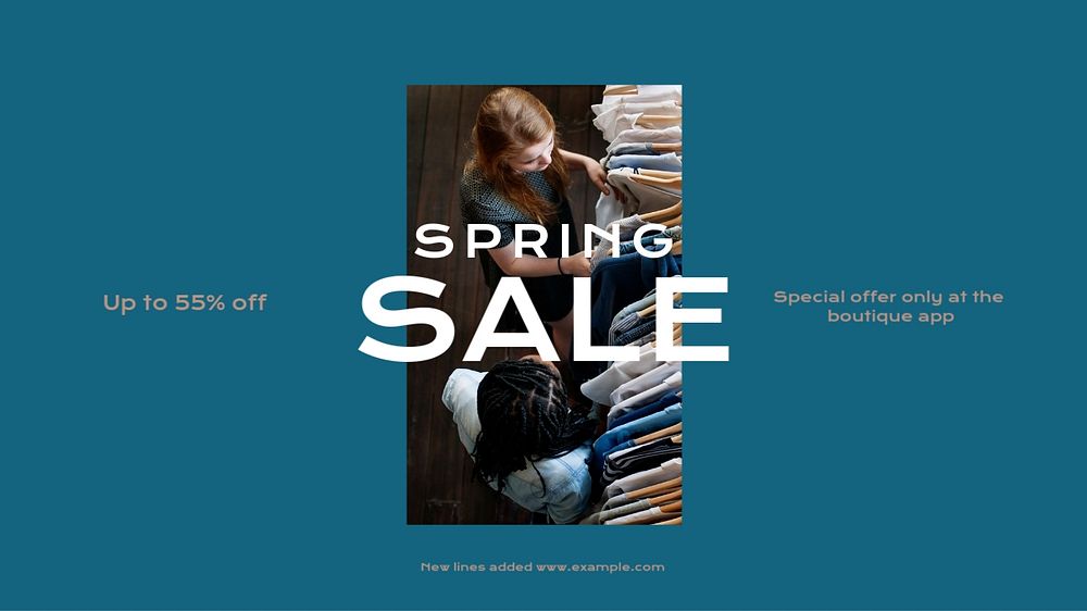 Spring sale blog banner template, editable text & design