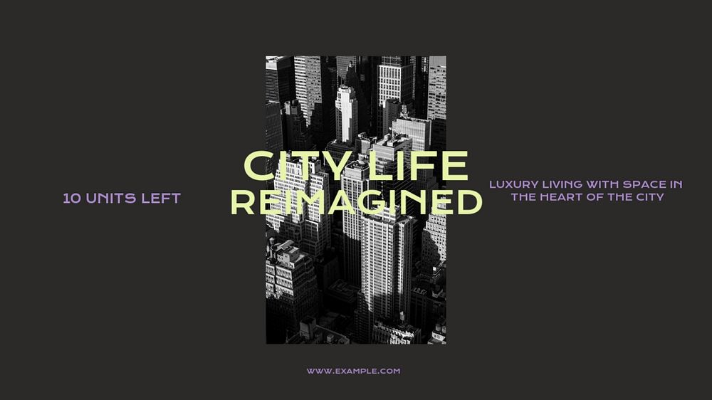 City life blog banner template, editable text & design