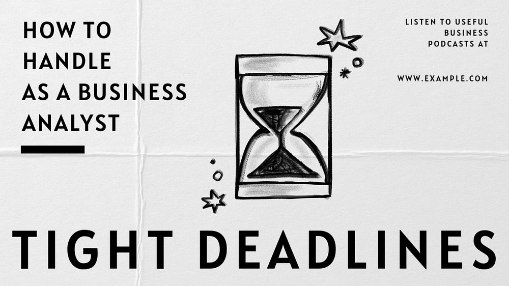 Tight deadlines blog banner template, editable text & design