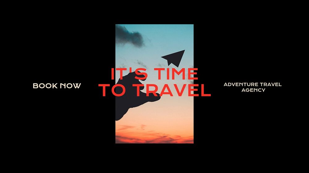 Travel agency blog banner template, editable text & design