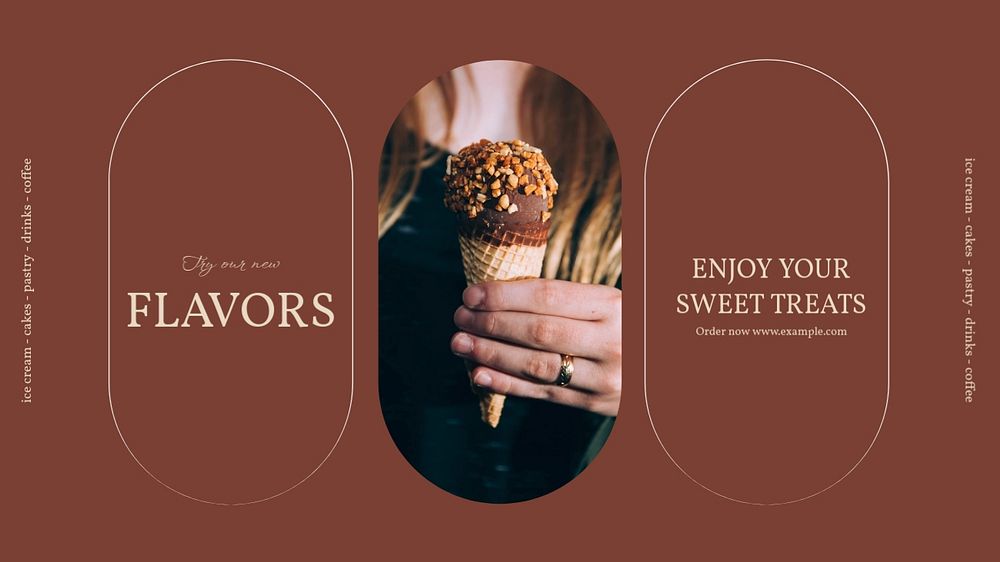 Sweet flavors Facebook cover template, editable design