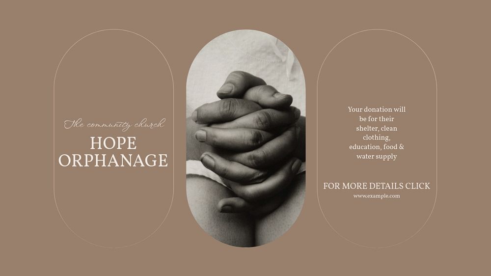 Orphanage donation Facebook cover template, editable design