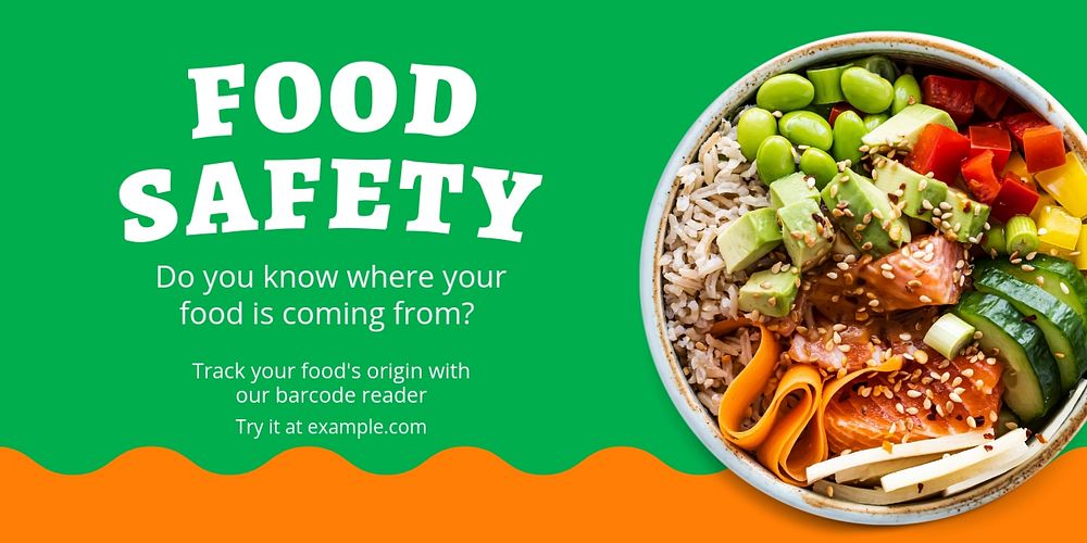 Produce safety Twitter ad template, editable text & design