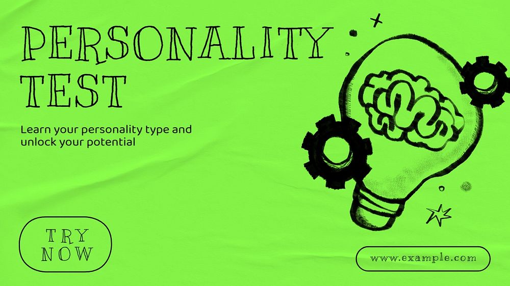 Personality test blog banner template, editable text & design