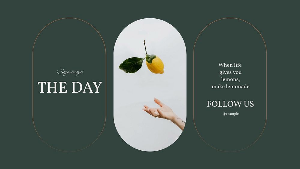 Lemons quote Facebook cover template, editable design