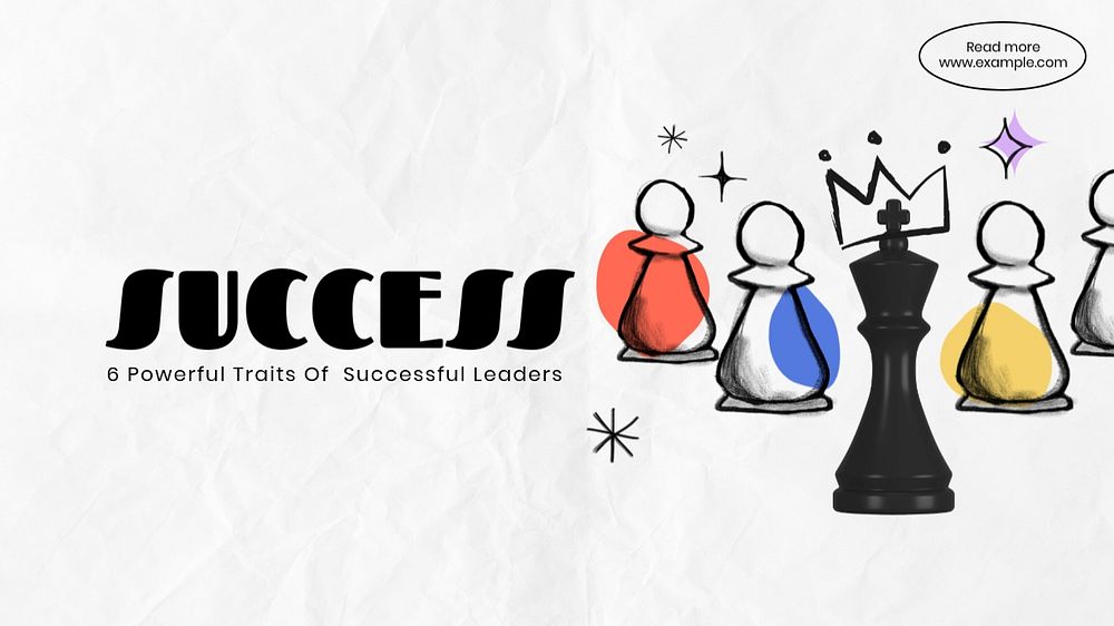 Successful leaders blog banner template, editable text & design