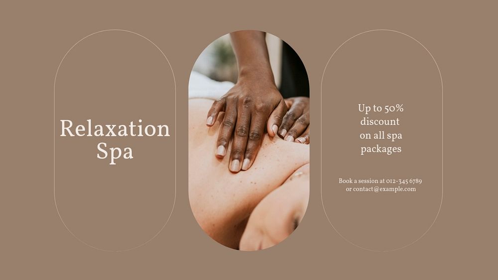 Relaxation spa Facebook cover template, editable design