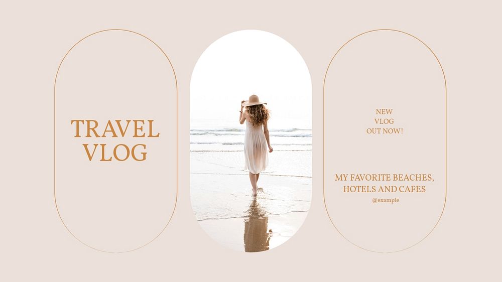 Travel vlog Facebook cover template, editable design