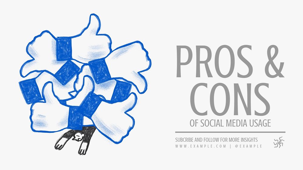 Pros and cons blog banner template, editable text & design