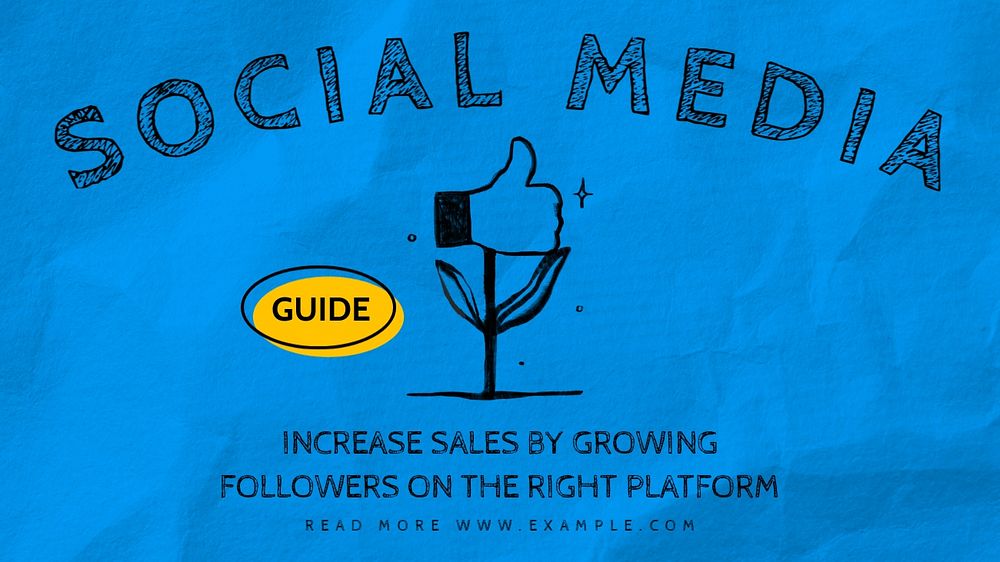 Social media guide blog banner template, editable text & design