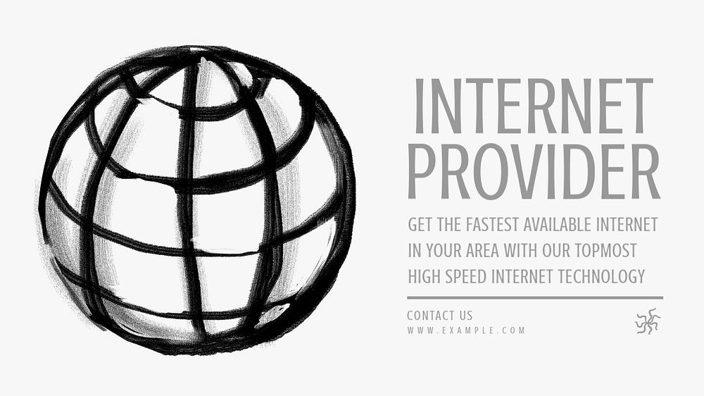 Internet provider blog banner template, editable text & design