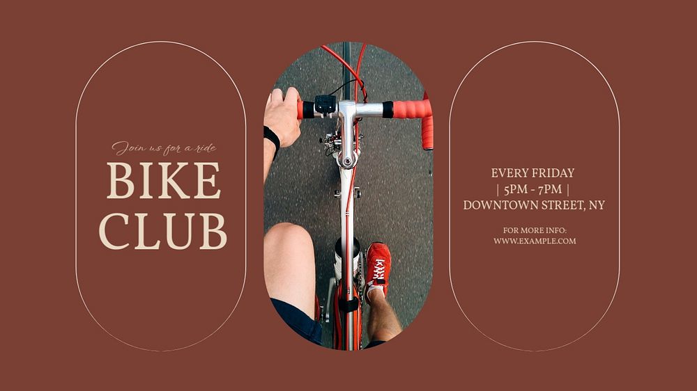 Bike club ads Facebook cover template, editable design