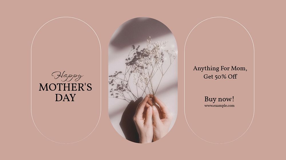 Mother's day sale Facebook cover template, editable design