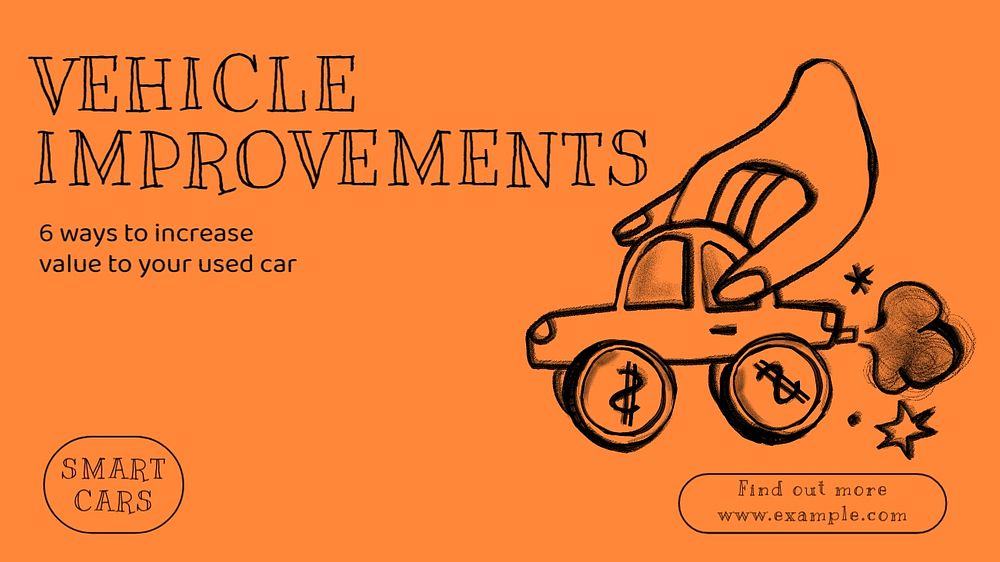 Vehicle improvements blog banner template, editable text & design