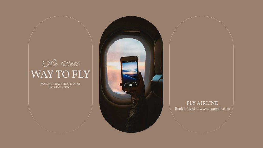 Airline advertisement Facebook cover template, editable design