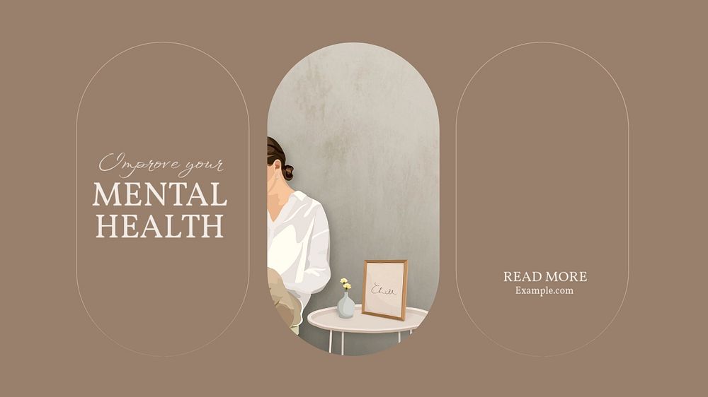 Mental health Facebook cover template, editable design