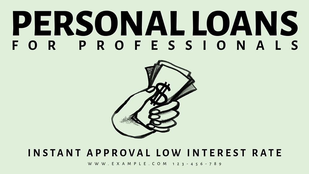 Personal loans blog banner template, editable text & design