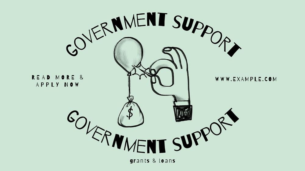 Government support blog banner template, editable text & design