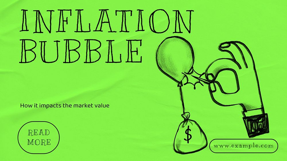 Inflation bubble blog banner template, editable text & design