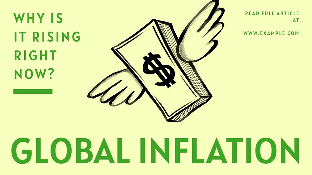 Global inflation blog banner template, editable text & design