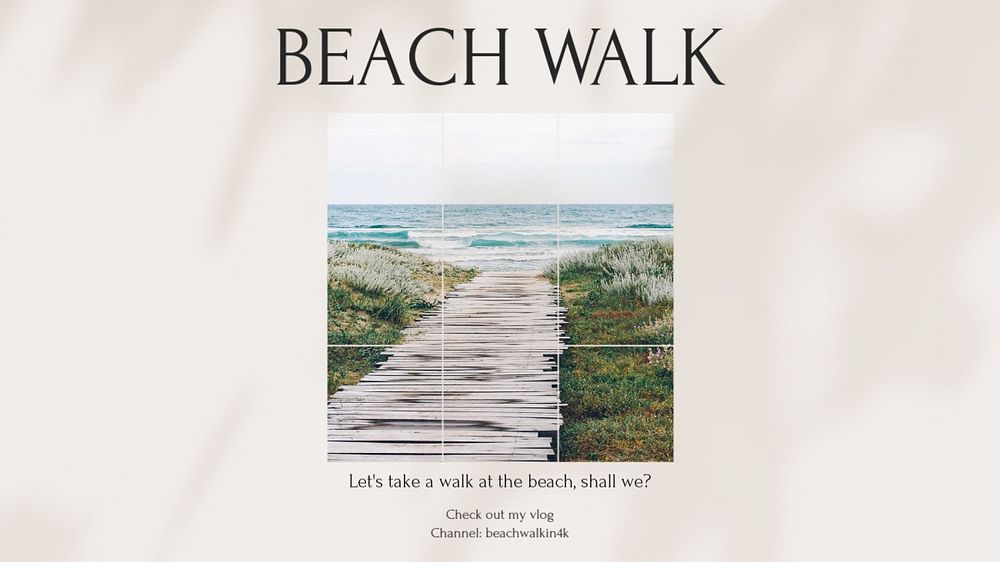 Beach Walk blog banner template, editable design