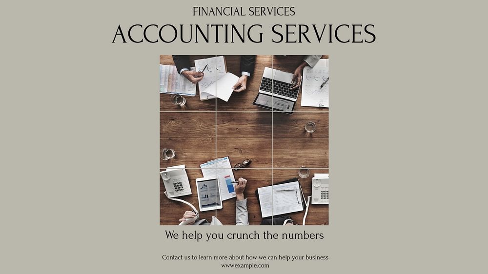 Accounting services blog banner template, editable design