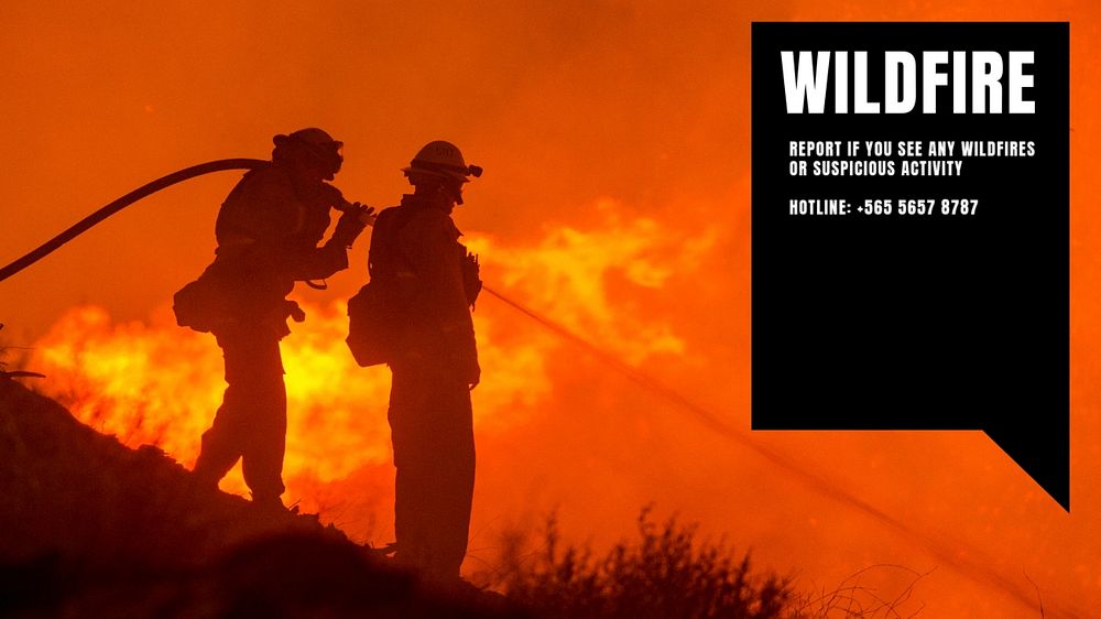 Wildfire blog banner template, editable text & design