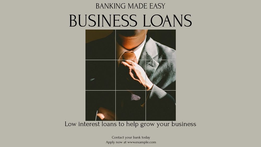 Business loans blog banner template, editable design