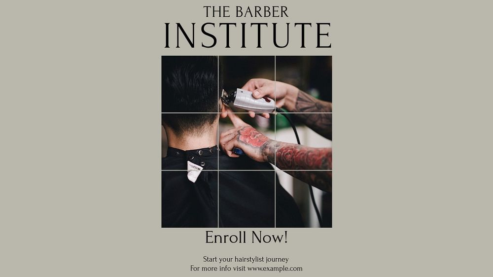 Barber institute blog banner template, editable design