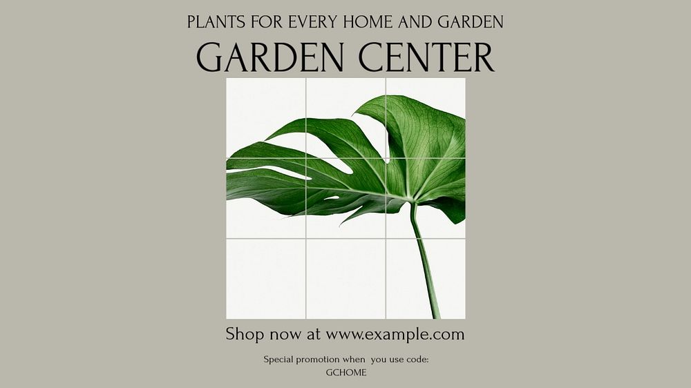 Garden center blog banner template, editable design